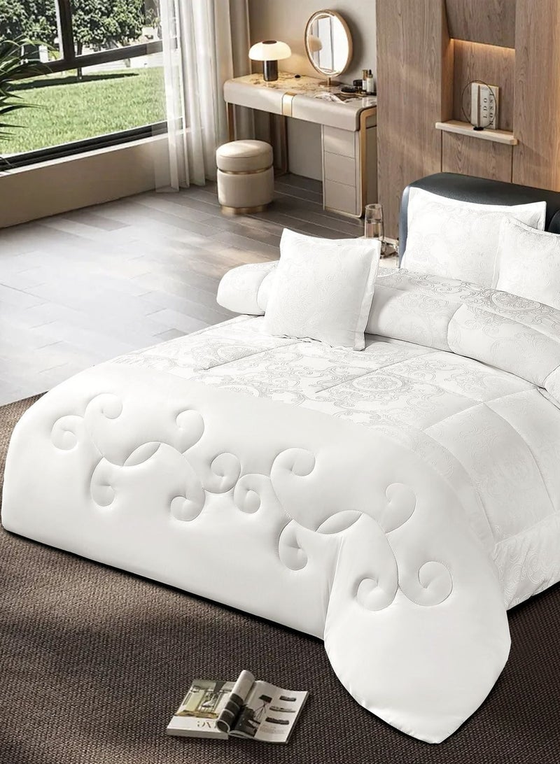 مينج لي مفرش سرير صيفي نفرين 6 قطع يناسب سرير مقاس 200×200 مكون من لحاف 230×250 و غطاء مرتبة 200×200+40 و2 غطاء مخدة 50×80 و2 غطاء مخدة مربع 50×50 - Image 2